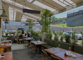 Interior of a restaurant at Buckhead Court